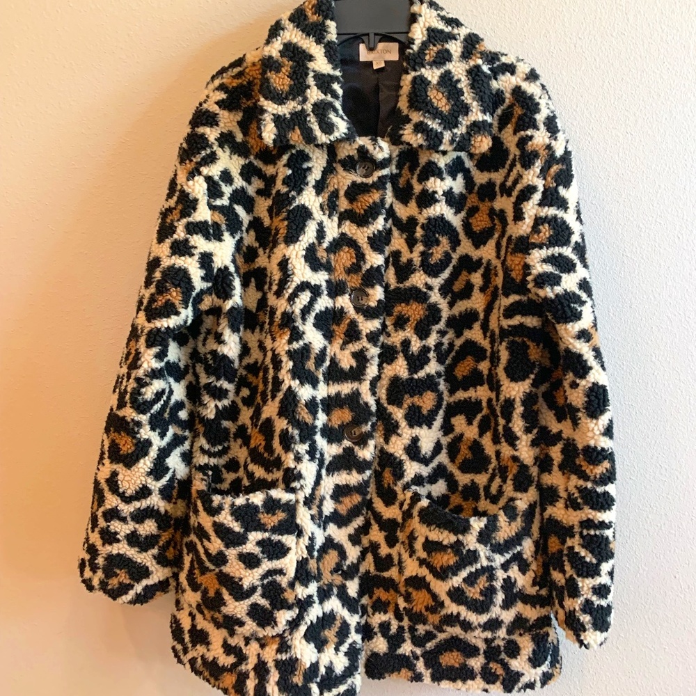 Brixton leopard fleece coat